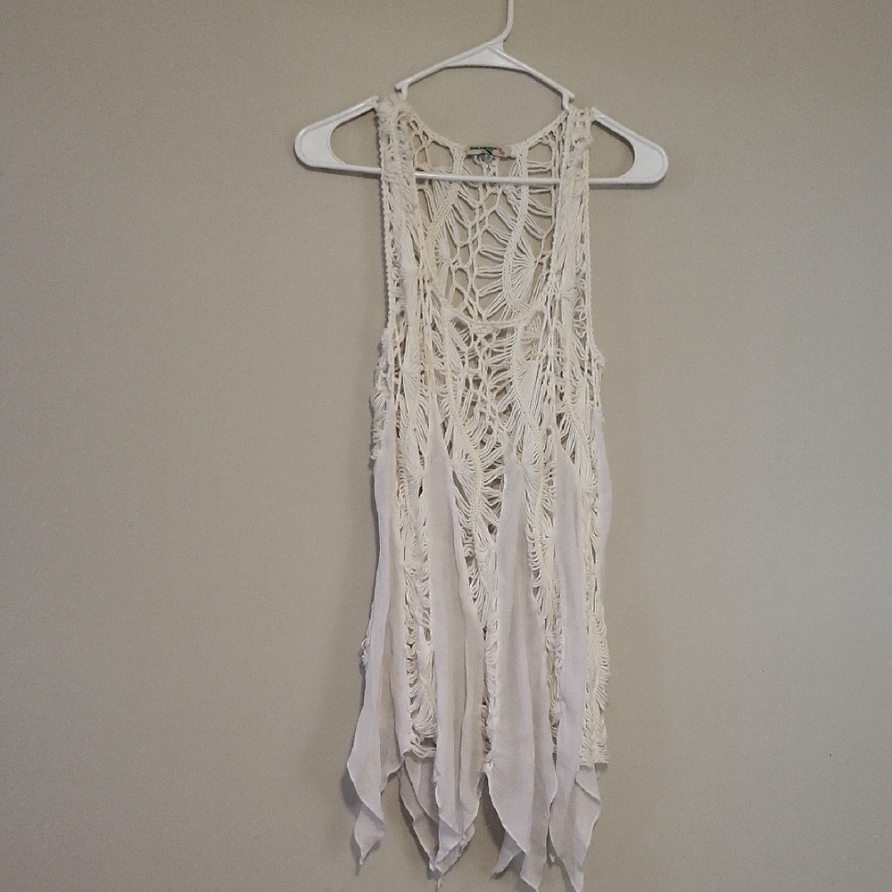 Elegant Cream Crochet Women’s Top
